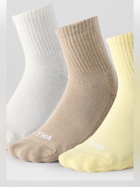 Aritzia TNA Best Ever Ankle Crew Sock, Medium, Flax Beige